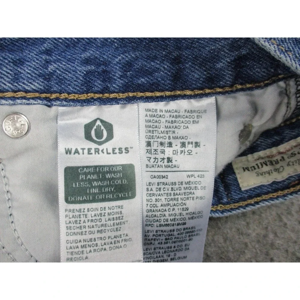 Levis Shorts Womens 26 Blue High Loose Premium Big E Denim Relaxed Medium Wash